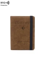 Funda para pasaporte  Vintage RFID para hombre y mujer