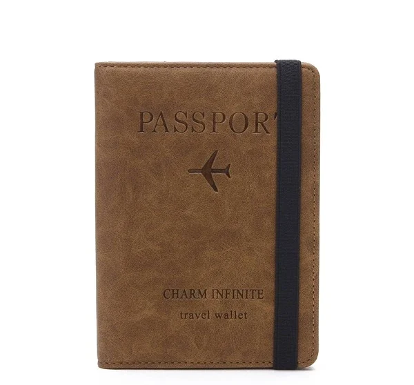 Funda para pasaporte  Vintage RFID para hombre y mujer
