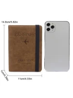 Funda para pasaporte  Vintage RFID para hombre y mujer - Imagen 4