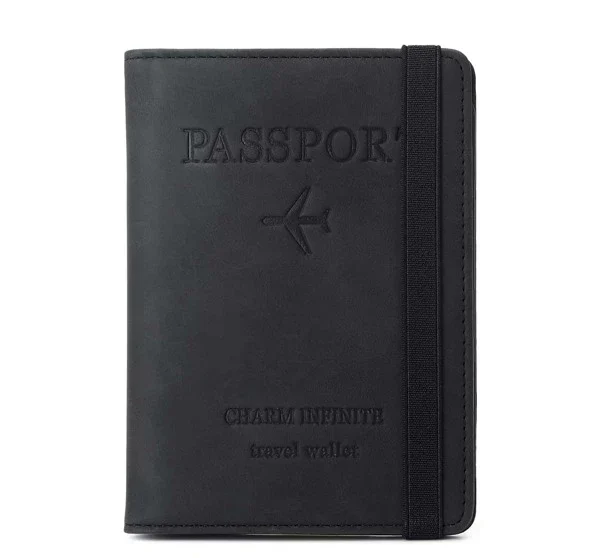 Funda para pasaporte  Vintage RFID para hombre y mujer