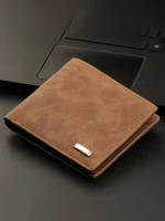 Billetera para caballero marrón piel cuerina