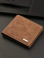 Billetera para caballero marrón piel cuerina - Imagen 6