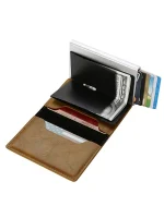Billetera Porta Tarjetas Metalico Tarjetero Con Bloqueo Rfid - Imagen 3