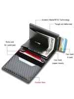 Billetera Porta Tarjetas Metalico Tarjetero Con Bloqueo Rfid - Imagen 3