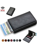 Billetera Porta Tarjetas Metalico Tarjetero Con Bloqueo Rfid