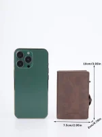Billetera Porta Tarjetas Metalico Tarjetero Con Bloqueo Rfid Cafe - Imagen 4