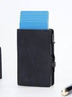 Billetera Porta Tarjetas Metalico Tarjetero Con Bloqueo Rfid