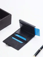 Billetera Porta Tarjetas Metalico Tarjetero Con Bloqueo Rfid - Imagen 2