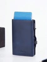 Portatarjeta Billeteras Baellery para caballeros Azul