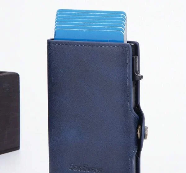Portatarjeta Billeteras Baellery para caballeros Azul