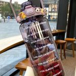 Termo o botella de agua con diseños 2 Litros motivacional Morado