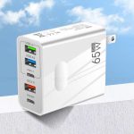PD 65W Carga rápida para todos los teléfonos Carga rápida Multipuertos Cabezal de carga PD + Adaptador de puertos 3USB
