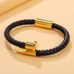 Pulsera de diseño de uñas de moda y popular para hombres de acero inoxidable para regalo de joyería y para una apariencia elegante dorado