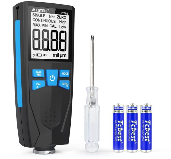 Medidor de Espesor de Pintura MESTEK CT02 – Digital, Precisión 0–1500 μm