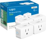 Enchufe inteligente mini TP-Link Tapo, 15A/1800W Max, Funciona con Siri, Alexa, Apple HomeKit y Google Home, solo wifi 2.4G (4 unidades)