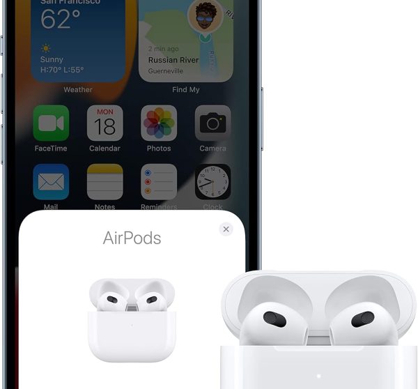 Apple AirPods (3.ª generación) – Auriculares Inalámbricos con Estuche de Carga Lightning