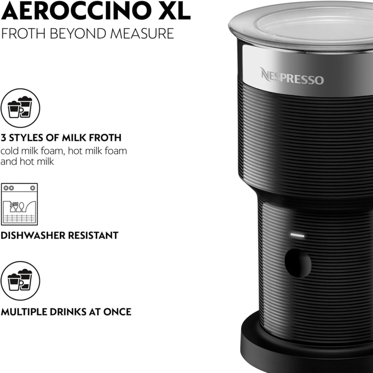 Nespresso Aeroccino XL Espumador/Batidor de leche - Imagen 5