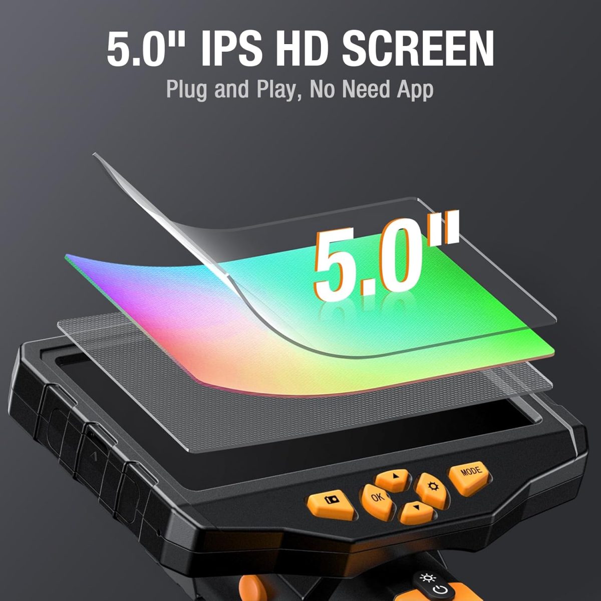 Teslong NTS300 Cámara de Inspección Endoscopio Doble Lente – Pantalla IPS 5", Cable 5m, Grabación HD - Imagen 8