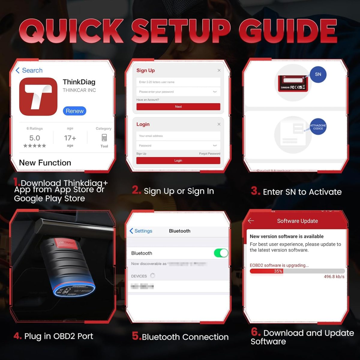 Escaner Automotriz Thinkcar Thinkdiag Obd2 Full Marcas 1 Año Compatible con Android y iPhone - Imagen 2