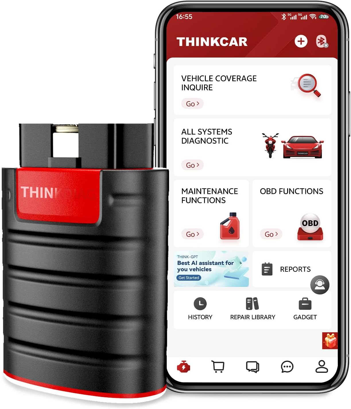71pphyHDiSL._AC_SL1500_ Escaner Automotriz Thinkcar Thinkdiag Obd2 Full Marcas 1 Año Compatible con Android y iPhone - Imagen 1