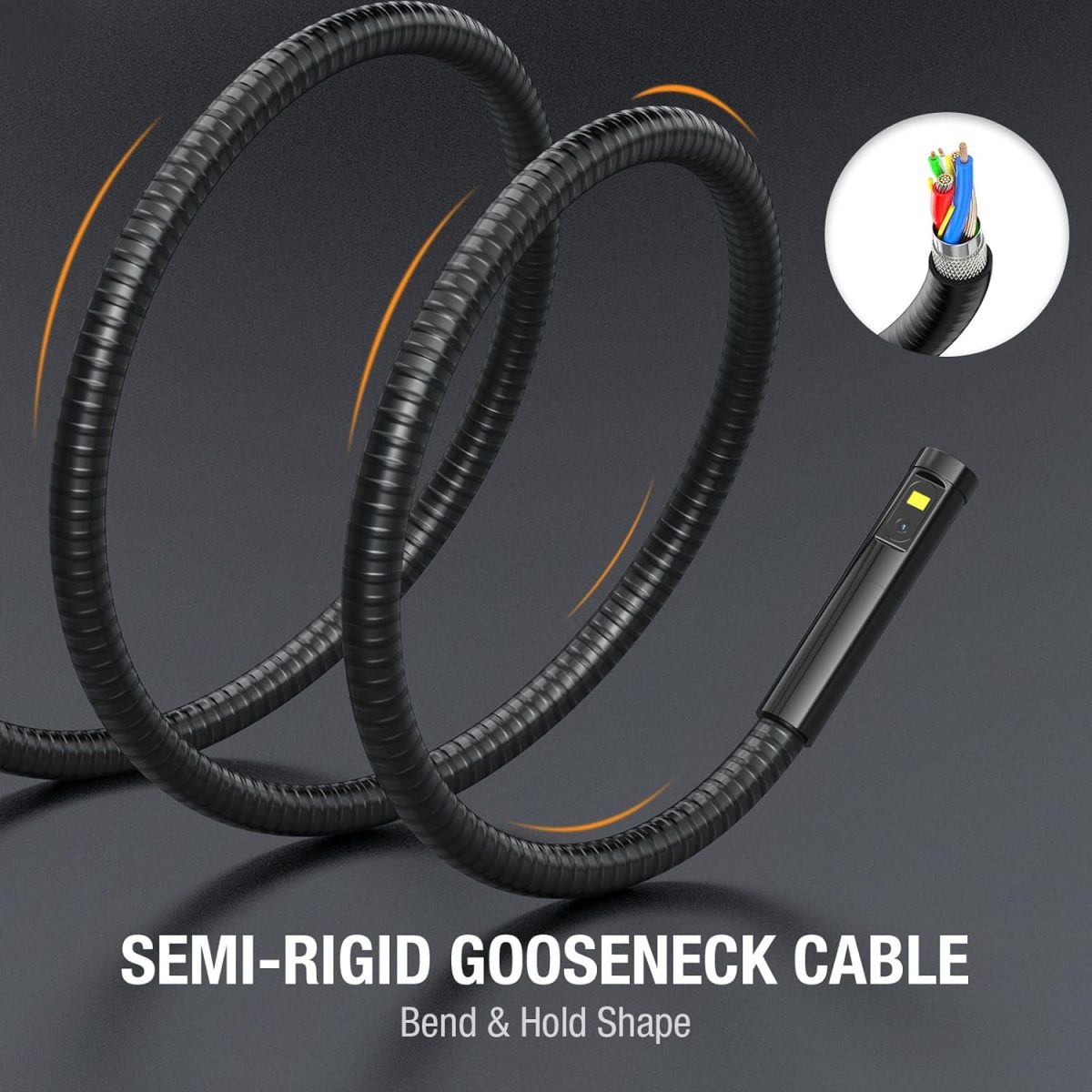 Teslong NTS300 Cámara de Inspección Endoscopio Doble Lente – Pantalla IPS 5", Cable 5m, Grabación HD - Imagen 5