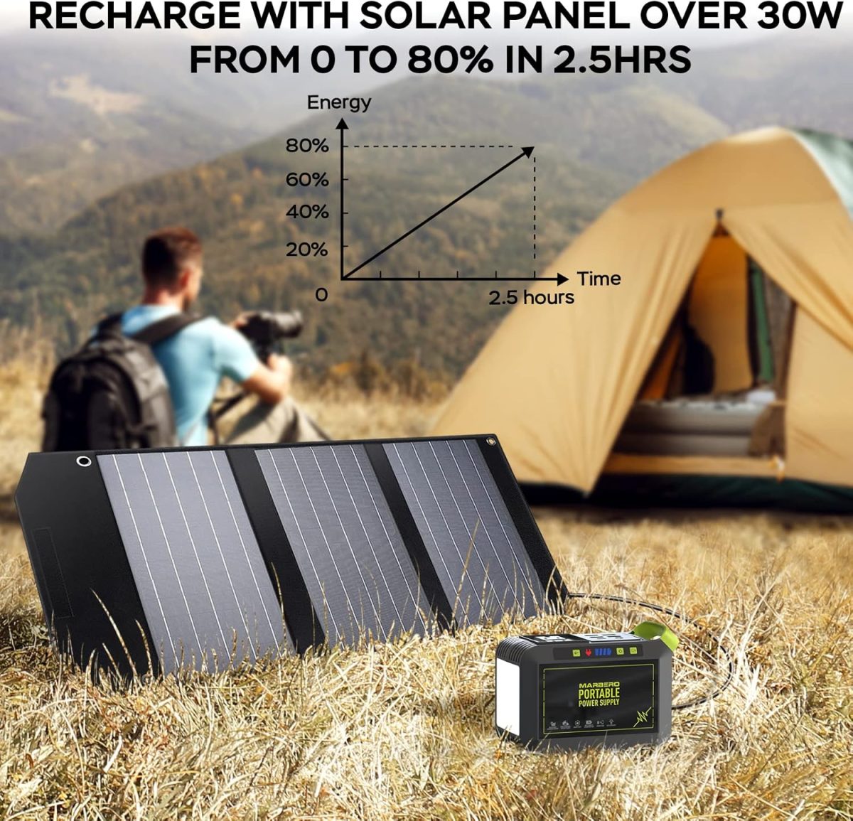 MARBERO Estación de Energía Portátil de 88Wh – Generador Solar Compacto para Camping y Emergencias - Imagen 7